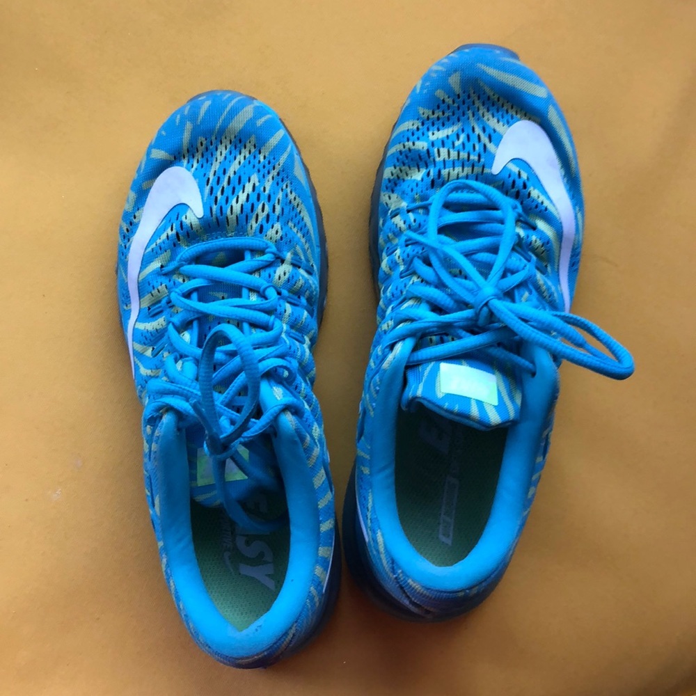 Green and blue nike air max